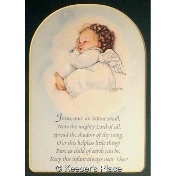 Framed Matted Baby Angel Jesus Once An Infant - Picture 2 of 4